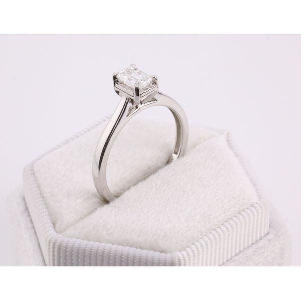10K White Gold Emerald Cut Lab-Grown Diamond Solitaire Engagement Ring Image 2 Puckett's Fine Jewelry Benton, KY