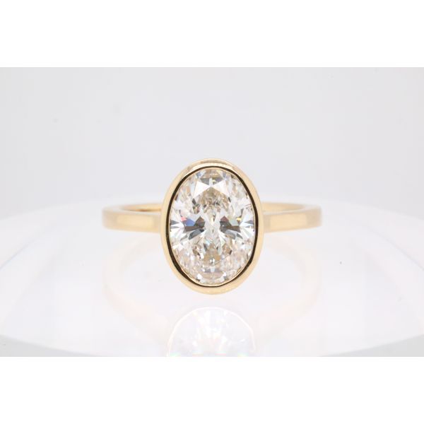 14K Yellow Gold Oval Bezel Lab-Grown Diamond Engagement Ring Puckett's Fine Jewelry Benton, KY