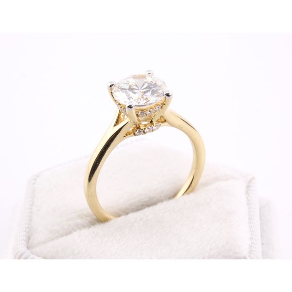 14K Yellow Gold Round Lab-Grown Diamond Engagement Ring Image 2 Puckett's Fine Jewelry Benton, KY