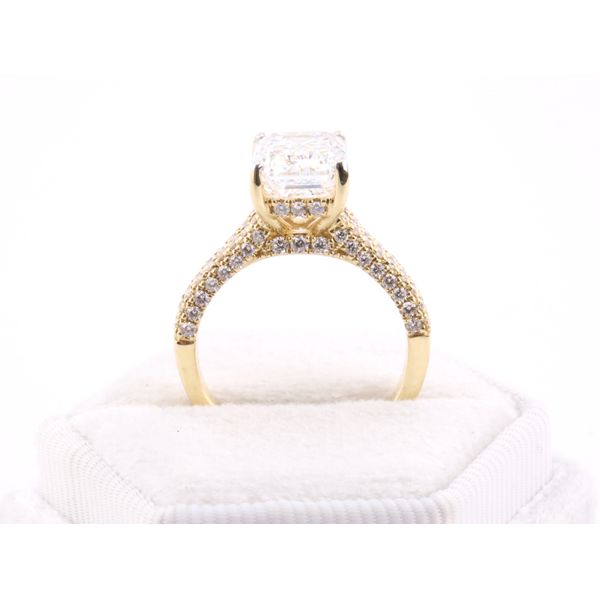 14K Yellow Gold Emerald Cut Lab-Grown Diamond Engagement Ring Image 3 Puckett's Fine Jewelry Benton, KY
