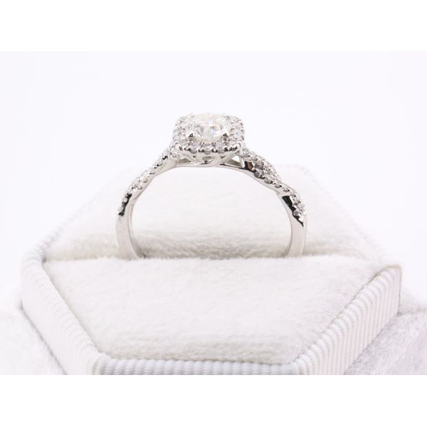 14K White Gold Natural Diamond Halo Engagement Ring Image 3 Puckett's Fine Jewelry Benton, KY