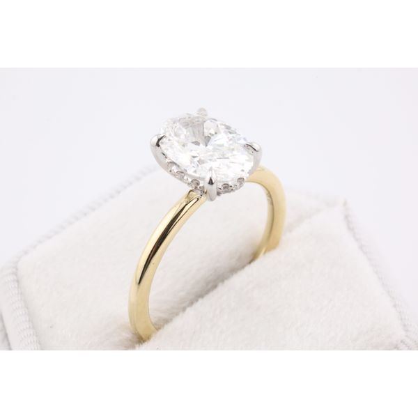 14K Yellow & White Gold Oval Lab-Grown Diamond Engagement Ring with Hidden Halo Image 2 Puckett's Fine Jewelry Benton, KY