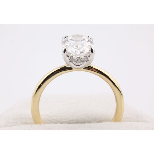 14K Yellow & White Gold Oval Lab-Grown Diamond Engagement Ring with Hidden Halo Image 3 Puckett's Fine Jewelry Benton, KY