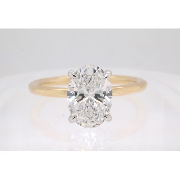 14K Yellow & White Gold Oval Lab-Grown Diamond Engagement Ring with Hidden Halo Puckett's Fine Jewelry Benton, KY