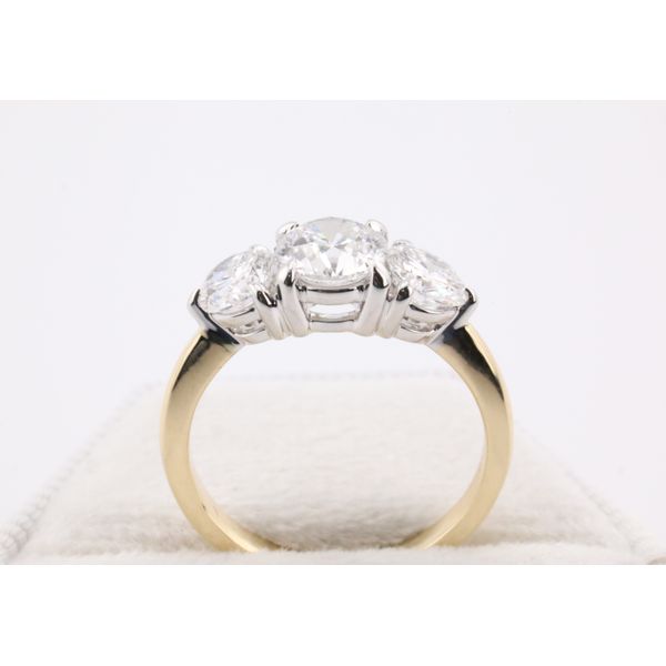 14K Yellow & White Gold Lab-Grown Diamond Three-Stone Ring Image 3 Puckett's Fine Jewelry Benton, KY