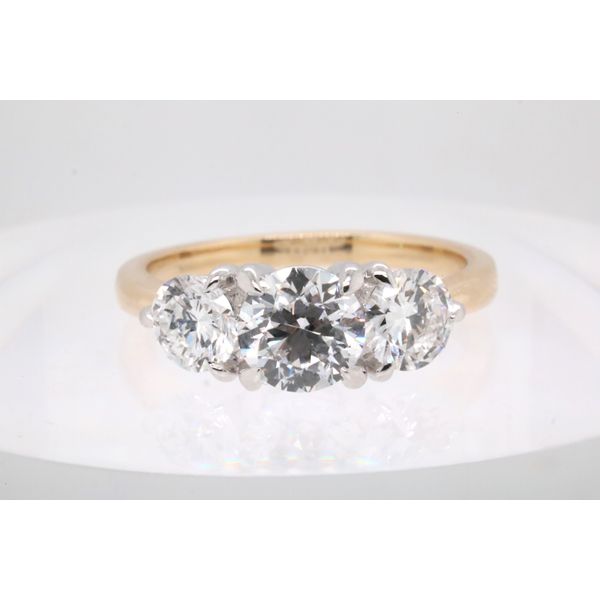 14K Yellow & White Gold Lab-Grown Diamond Three-Stone Ring Puckett's Fine Jewelry Benton, KY