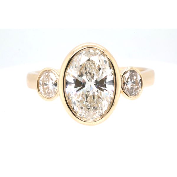 14K Yellow Gold Three-Stone Oval Lab-Grown Diamond Ring Puckett's Fine Jewelry Benton, KY
