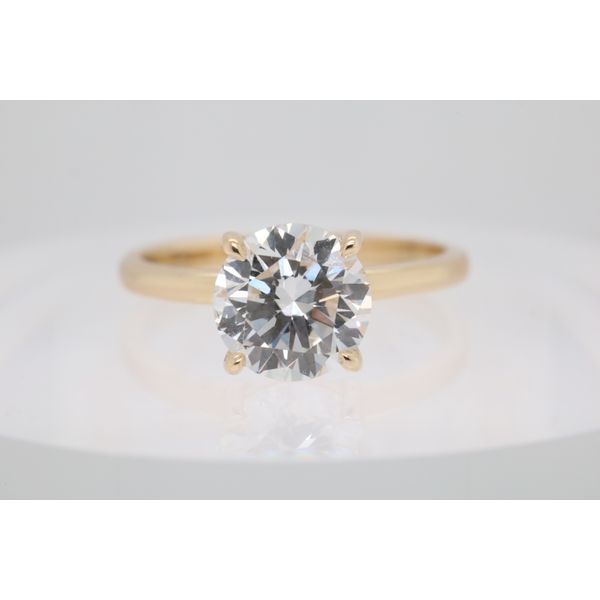 14K Yellow Gold Lab-Grown Round Brilliant Diamond Solitaire Ring Puckett's Fine Jewelry Benton, KY