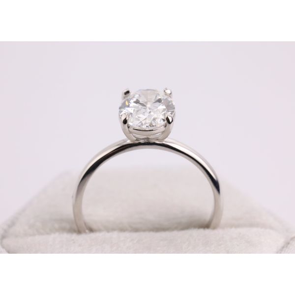 14K White Gold Lab-Grown Oval Diamond Solitaire Ring Image 3 Puckett's Fine Jewelry Benton, KY