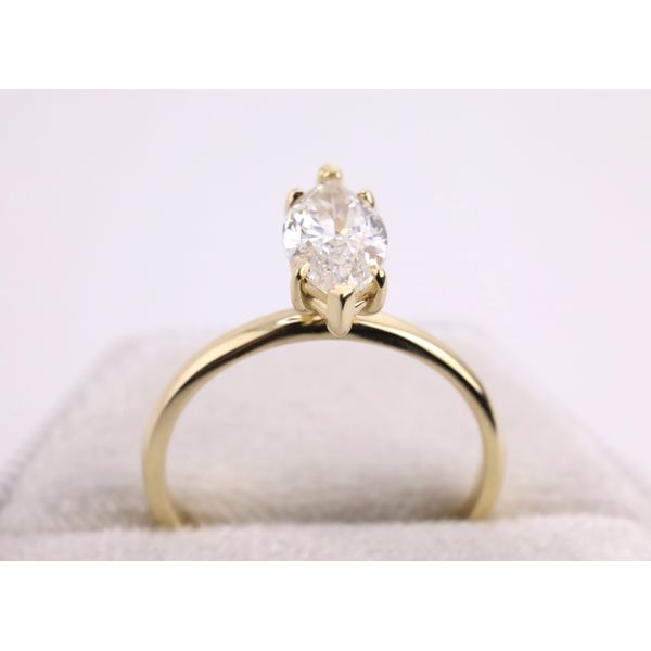 14K Yellow Gold Lab-Grown Marquise Diamond Solitaire Ring Image 3 Puckett's Fine Jewelry Benton, KY