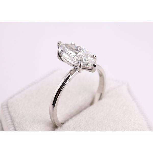 14K White Gold Lab-Grown Marquise Diamond Solitaire Ring Image 2 Puckett's Fine Jewelry Benton, KY