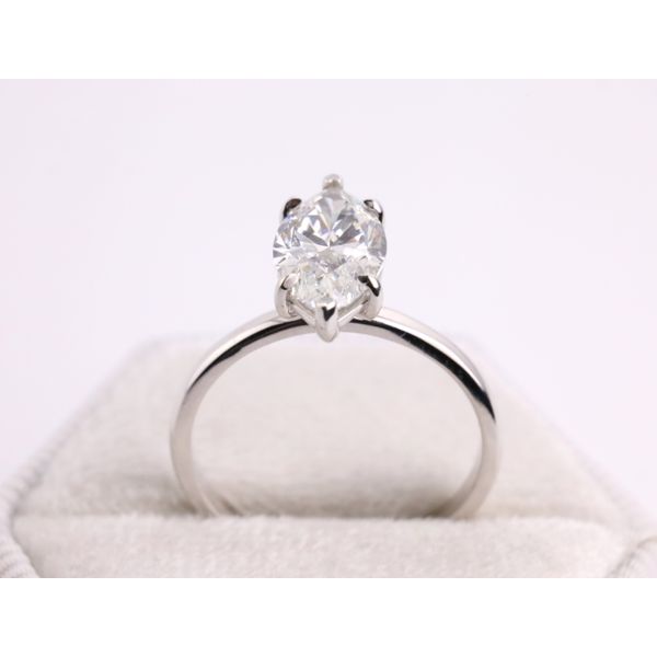 14K White Gold Lab-Grown Marquise Diamond Solitaire Ring Image 3 Puckett's Fine Jewelry Benton, KY