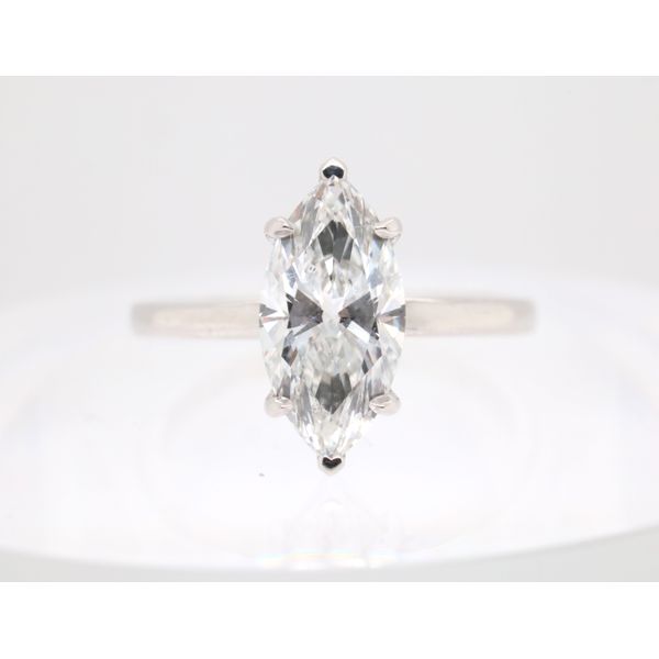 14K White Gold Lab-Grown Marquise Diamond Solitaire Ring Puckett's Fine Jewelry Benton, KY