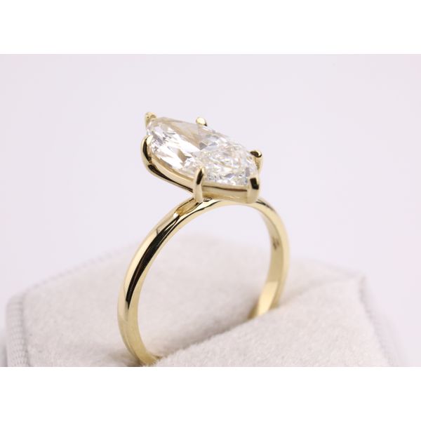 14K Yellow Gold Lab-Grown Marquise Diamond Solitaire Ring Image 2 Puckett's Fine Jewelry Benton, KY