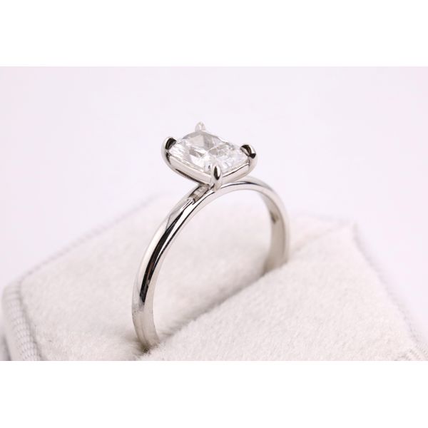 14K White Gold Lab-Grown Emerald Cut Diamond Solitaire Ring Image 2 Puckett's Fine Jewelry Benton, KY