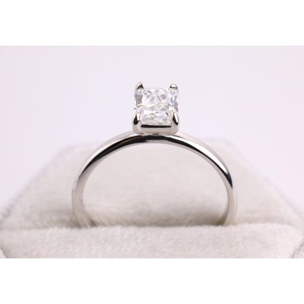 14K White Gold Lab-Grown Emerald Cut Diamond Solitaire Ring Image 3 Puckett's Fine Jewelry Benton, KY