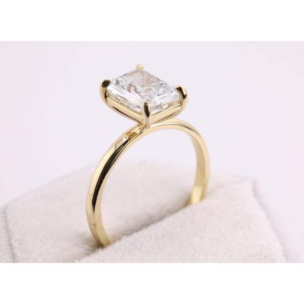 14K Yellow Gold Lab-Grown Emerald Cut Diamond Solitaire Ring Image 2 Puckett's Fine Jewelry Benton, KY