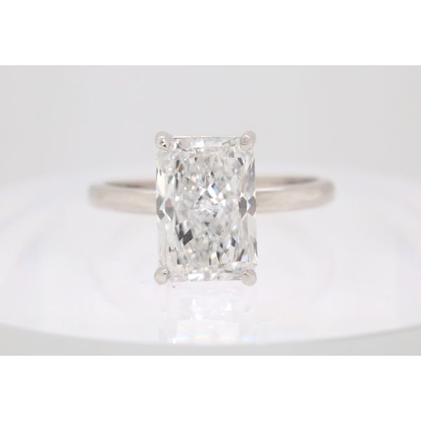 14K White Gold Lab-Grown Emerald Cut Diamond Solitaire Ring Puckett's Fine Jewelry Benton, KY