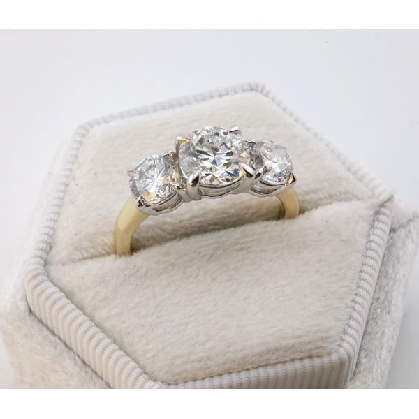 14K Two-Tone Gold Three-Stone Lab-Grown Diamond Ring – 3.00ctw Image 2 Puckett's Fine Jewelry Benton, KY