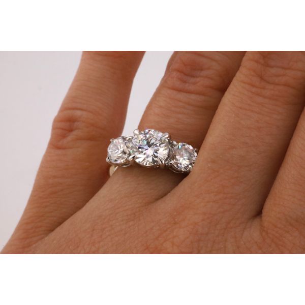 14K Two-Tone Gold Three-Stone Lab-Grown Diamond Ring – 3.00ctw Image 4 Puckett's Fine Jewelry Benton, KY