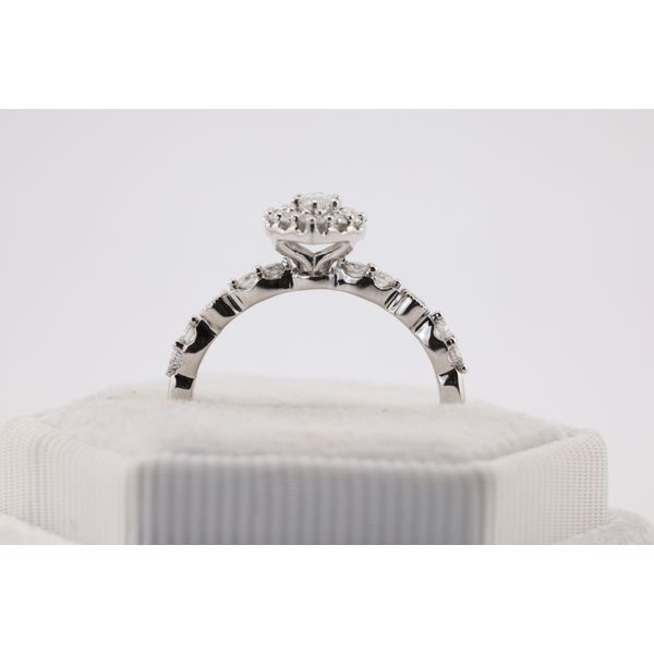 14K White Gold Natural Diamond Marquise Halo Engagement Ring – 0.73ctw Image 3 Puckett's Fine Jewelry Benton, KY