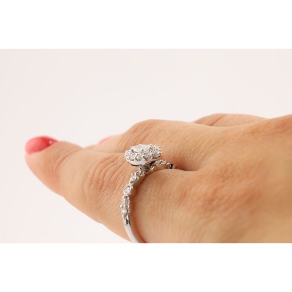 14K White Gold Natural Diamond Marquise Halo Engagement Ring – 0.73ctw Image 5 Puckett's Fine Jewelry Benton, KY