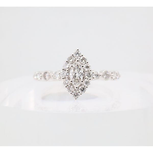 14K White Gold Natural Diamond Marquise Halo Engagement Ring – 0.73ctw Puckett's Fine Jewelry Benton, KY
