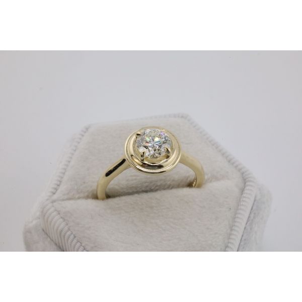14K Yellow Gold Natural Round Brilliant Diamond Bezel Solitaire Engagement Ring Image 3 Puckett's Fine Jewelry Benton, KY