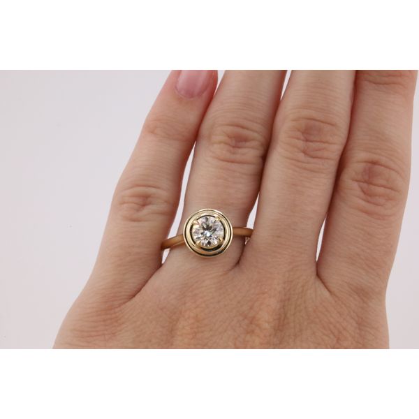 14K Yellow Gold Natural Round Brilliant Diamond Bezel Solitaire Engagement Ring Image 4 Puckett's Fine Jewelry Benton, KY
