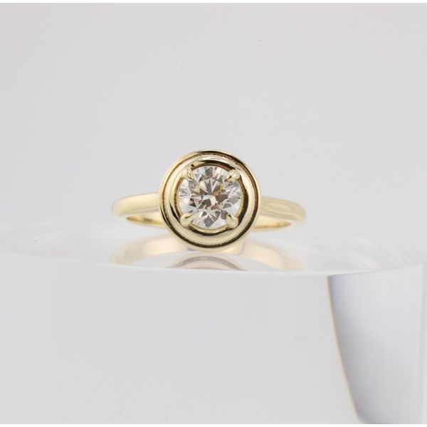 14K Yellow Gold Natural Round Brilliant Diamond Bezel Solitaire Engagement Ring Puckett's Fine Jewelry Benton, KY
