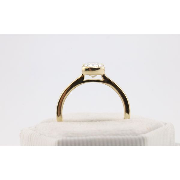 14K Yellow Gold Elongatd Cushion-Cut Lab-Grown Diamond Engagement Ring Image 2 Puckett's Fine Jewelry Benton, KY