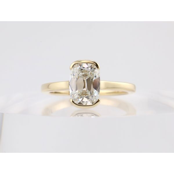 14K Yellow Gold Elongatd Cushion-Cut Lab-Grown Diamond Engagement Ring Puckett's Fine Jewelry Benton, KY
