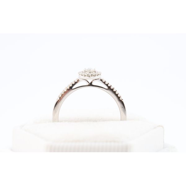 14K White Gold Round Diamond Engagement Ring with Pear-Shaped Halo – .25 CT TWT Image 2 Puckett's Fine Jewelry Benton, KY