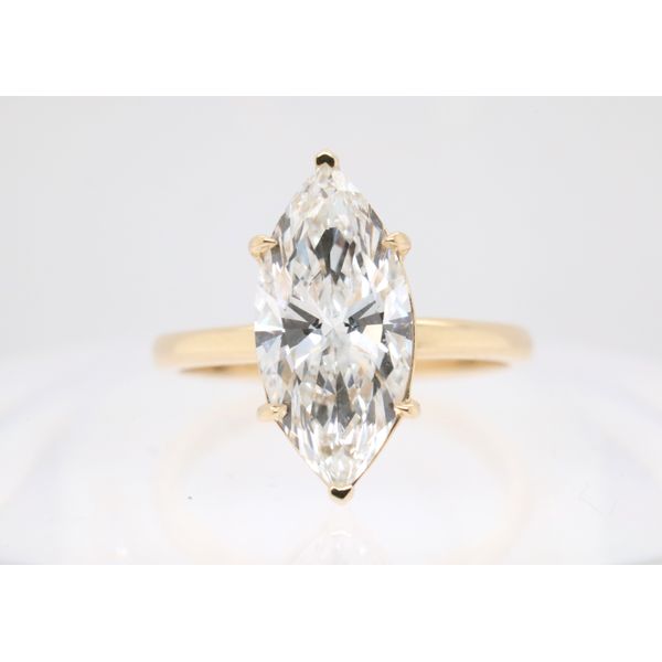 14K Yellow Gold Lab-Grown Marquise Diamond Solitaire Ring Puckett's Fine Jewelry Benton, KY