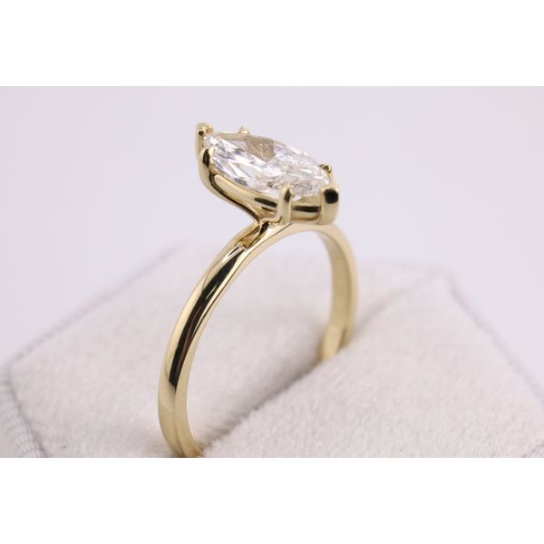 14K Yellow Gold Lab-Grown Marquise Diamond Solitaire Ring Image 2 Puckett's Fine Jewelry Benton, KY