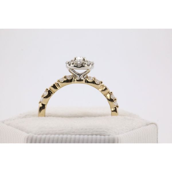 14K Two-Tone Gold Natural Diamond Oval Halo Engagement Ring – 0.75ctw Image 3 Puckett's Fine Jewelry Benton, KY