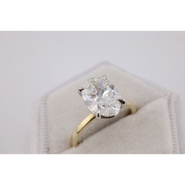 14K Two-Tone Gold Lab-Grown Oval Diamond Solitaire Engagement Ring – 3.93ct Image 2 Puckett's Fine Jewelry Benton, KY