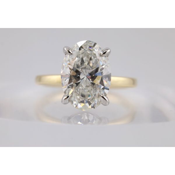 14K Two-Tone Gold Lab-Grown Oval Diamond Solitaire Engagement Ring – 3.93ct Puckett's Fine Jewelry Benton, KY