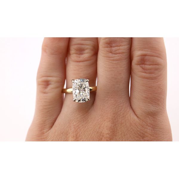14K Yellow Gold Lab-Grown Elongated Cushion Diamond Engagement Ring – 3.61ctw Image 4 Puckett's Fine Jewelry Benton, KY