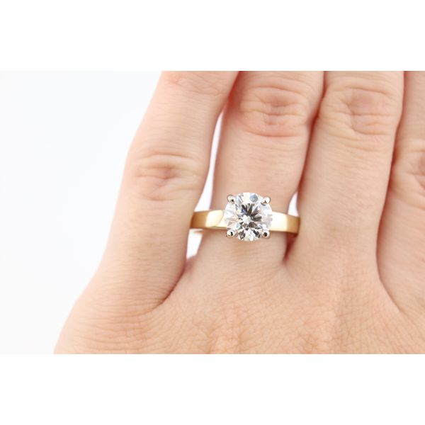 14K Yellow Gold Lab-Grown Round Brilliant Diamond Solitaire Engagement Ring Image 3 Puckett's Fine Jewelry Benton, KY