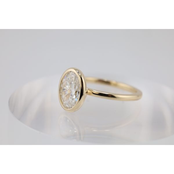 14K Yellow Gold Lab-Grown Oval Diamond Bezel-Set Solitaire Ring Image 2 Puckett's Fine Jewelry Benton, KY