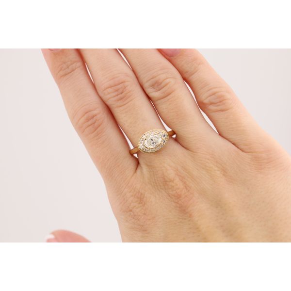 14K Yellow Gold Natural Diamond Oval Halo Engagement Ring – 1.05ctw Image 4 Puckett's Fine Jewelry Benton, KY
