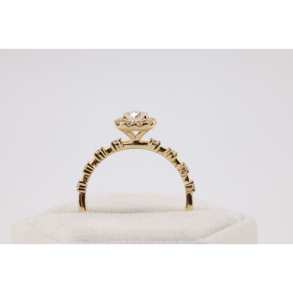 14K Yellow Gold Natural Diamond Halo Wedding Set Image 2 Puckett's Fine Jewelry Benton, KY