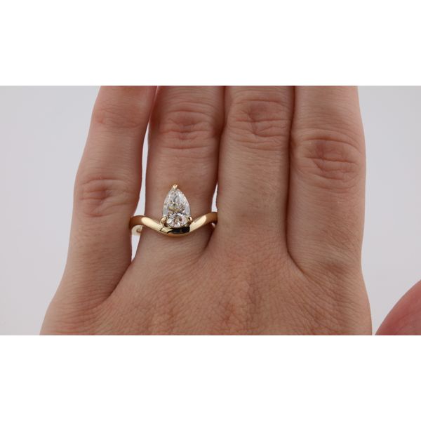 14K Yellow Gold Pear Cut Lab Grown Diamond Solitaire Ring – 1.04ct Image 3 Puckett's Fine Jewelry Benton, KY