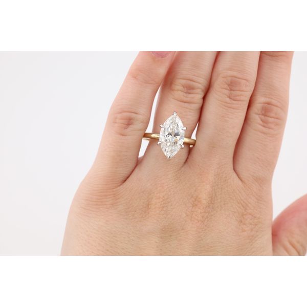 14K Yellow Gold Marquise Lab-Grown Diamond Engagement Ring Image 4 Puckett's Fine Jewelry Benton, KY