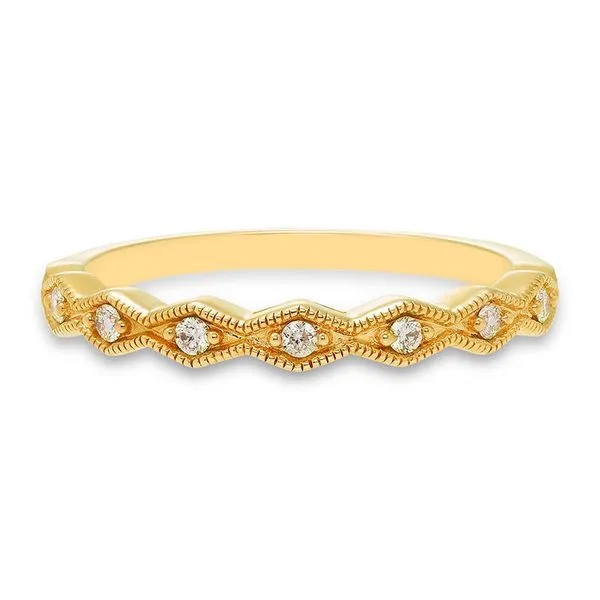 14K Yellow Gold Ladies Diamond Stacking Band Image 2 Puckett's Fine Jewelry Benton, KY