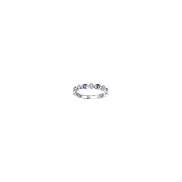 10K White Gold Diamond and Sapphire Stackable Band Puckett's Fine Jewelry Benton, KY