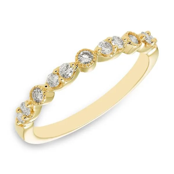 14K Yellow Gold Round Diamond Stackable Band Image 2 Puckett's Fine Jewelry Benton, KY