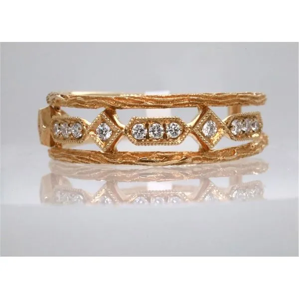14KY Diamond Band, Open With Panels and Brushed Finish Puckett's Fine Jewelry Benton, KY