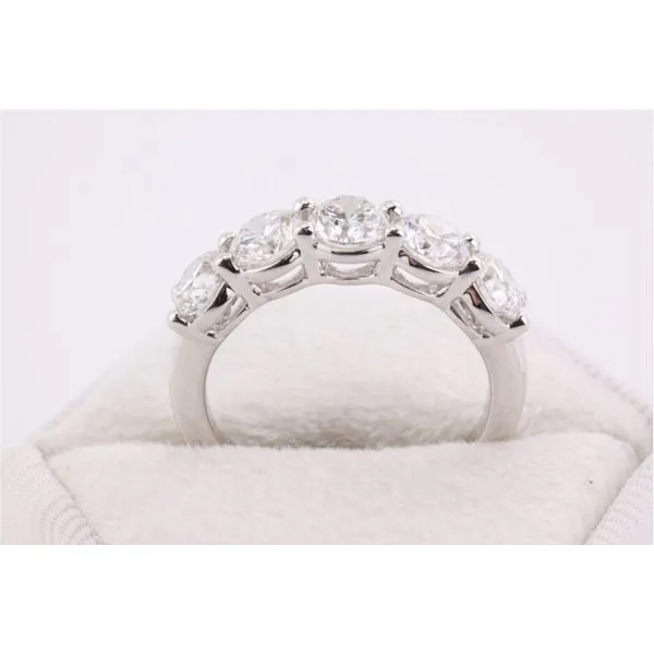 14K White Gold Five-Stone Oval Lab-Grown Diamond Ring: 2.10ctw Image 3 Puckett's Fine Jewelry Benton, KY